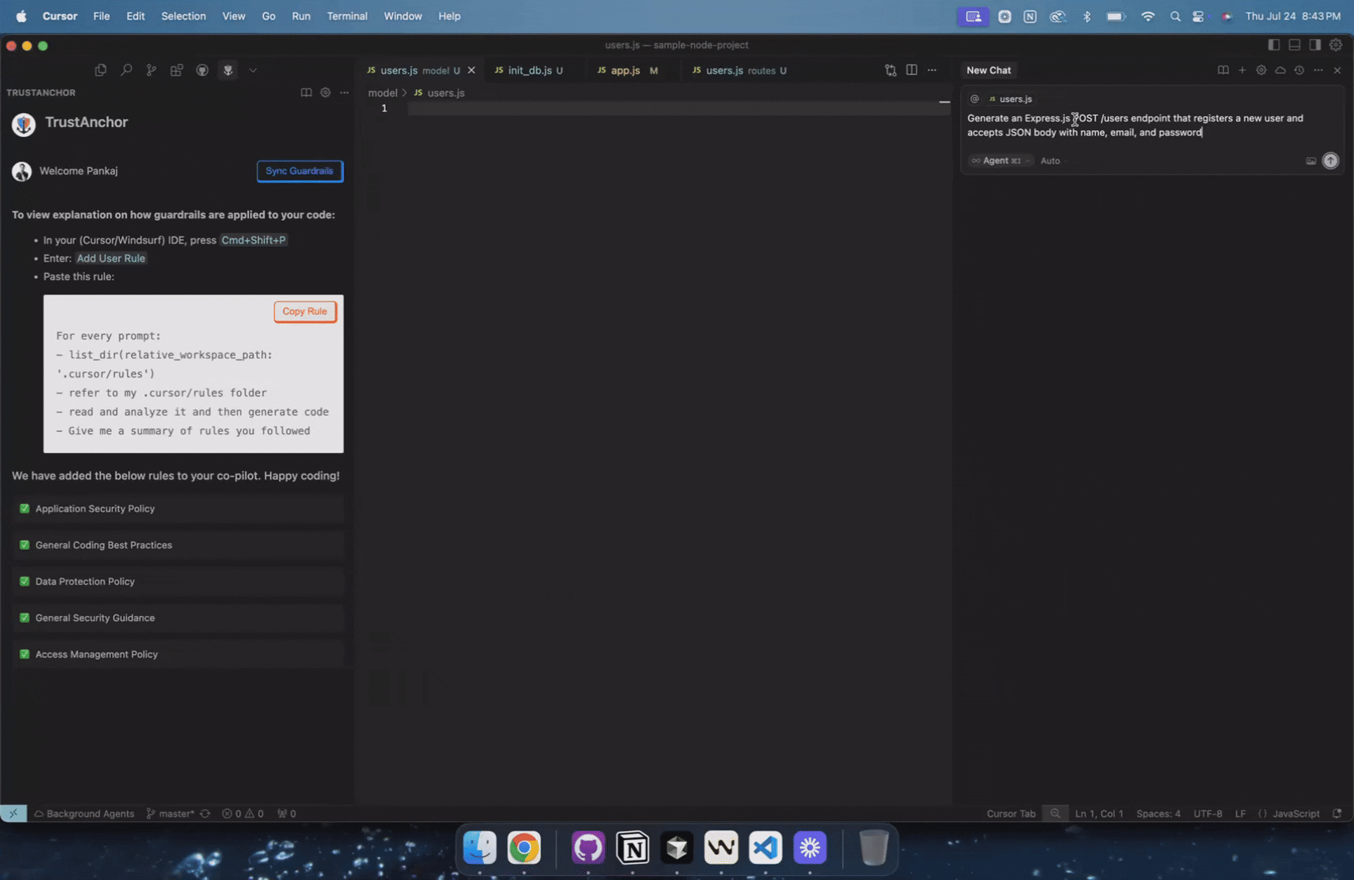 TrustAnchor Guardrails for Code Generation