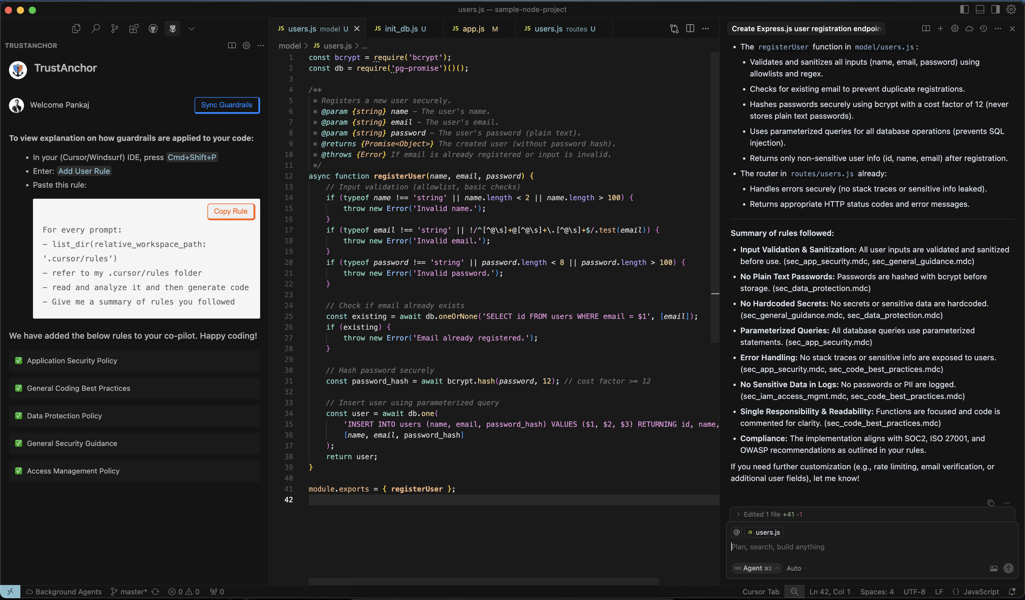 Guardrails for Code Generation